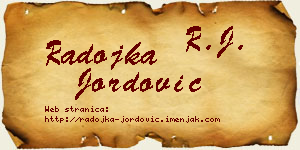 Radojka Jordović vizit kartica